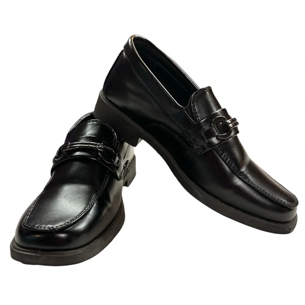 Josmo Boys Slip-On Dress Shoes with Metal Accent Black Size 13 Preowned